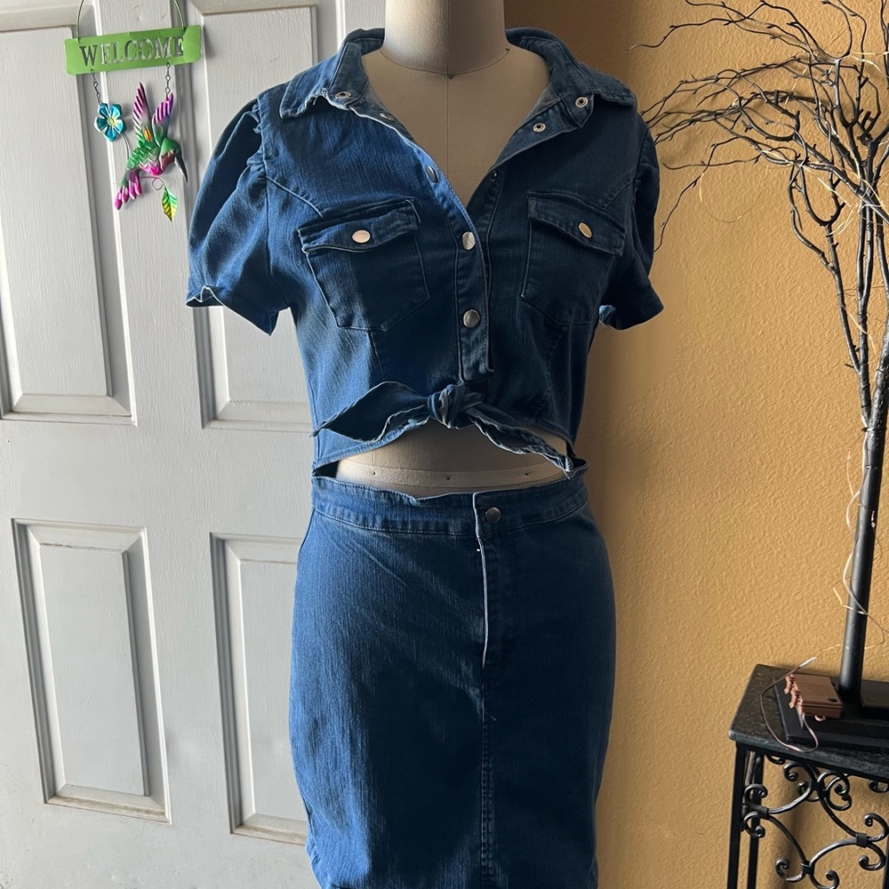 Denim mini dress